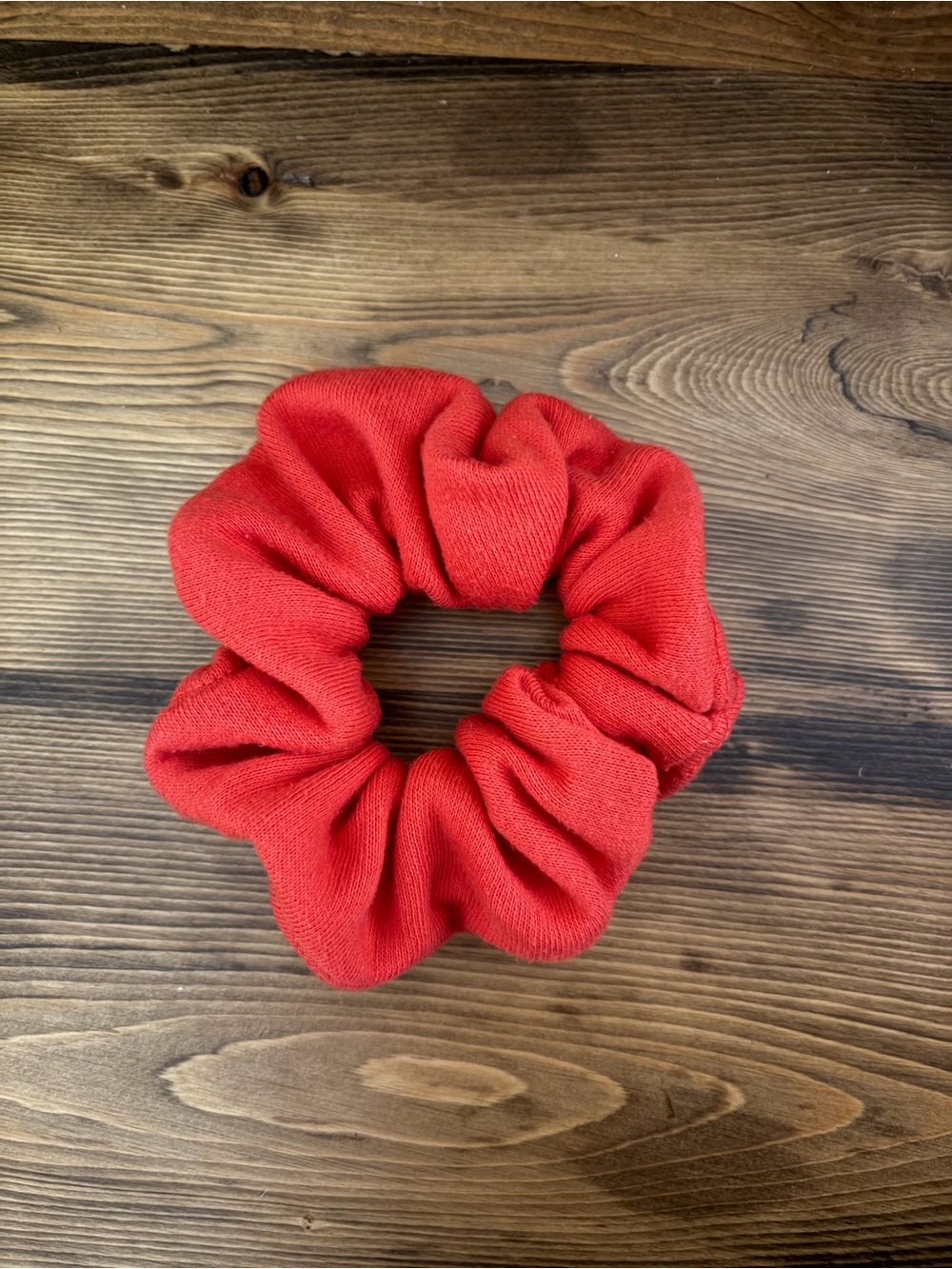 Medium size handmade red scrunchie